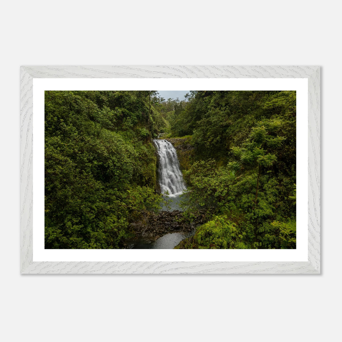 Tropical Falls — Emerald Cascade — framed or canvas wall art preview