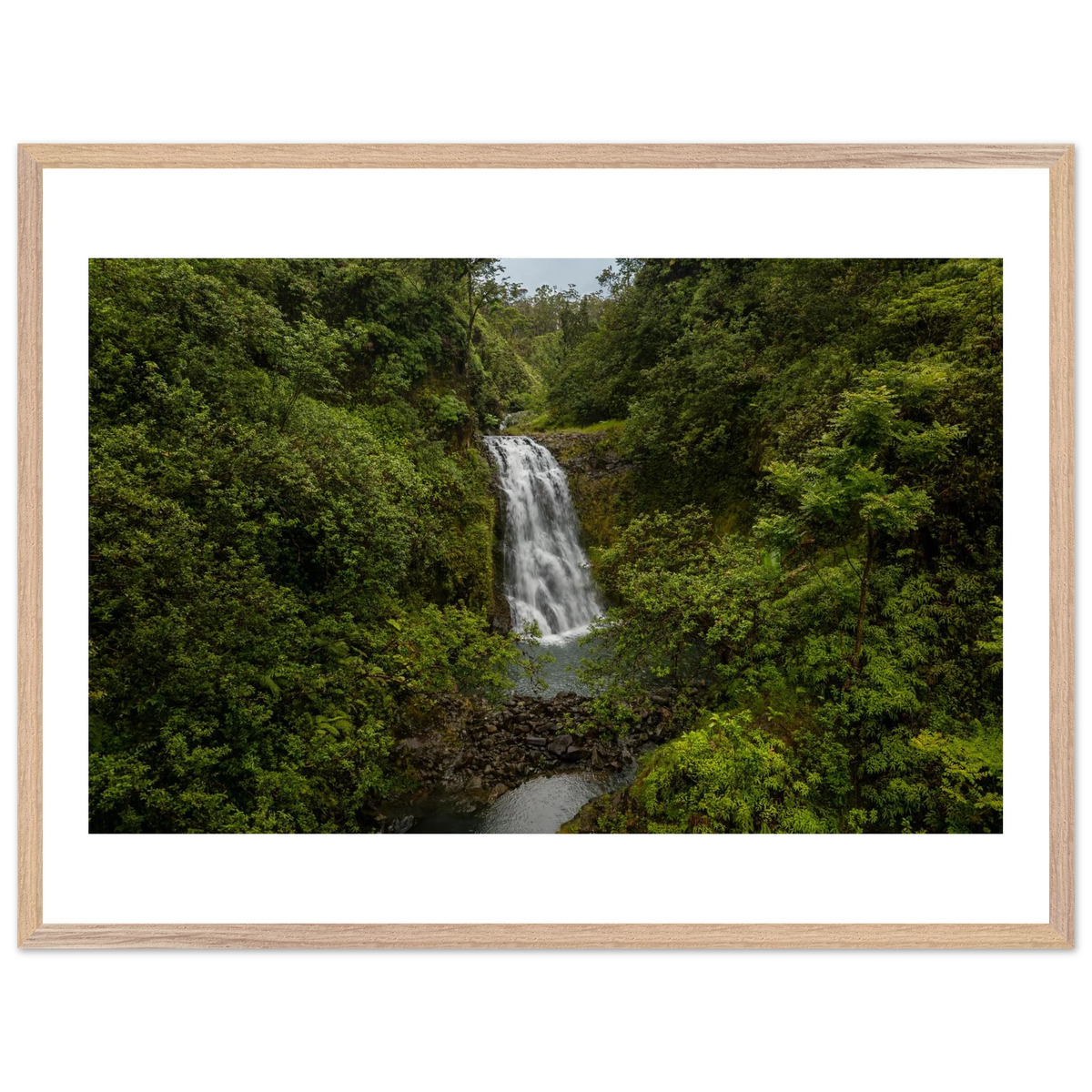 Tropical Falls — Emerald Cascade — framed or canvas wall art preview