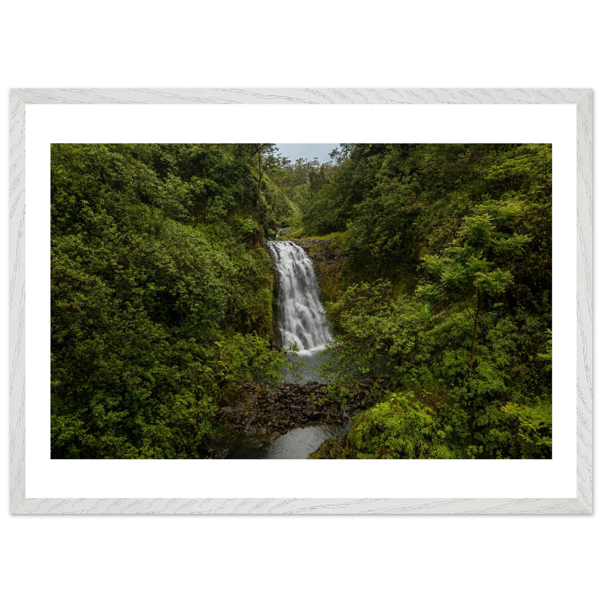 Tropical Falls — Emerald Cascade — framed or canvas wall art preview