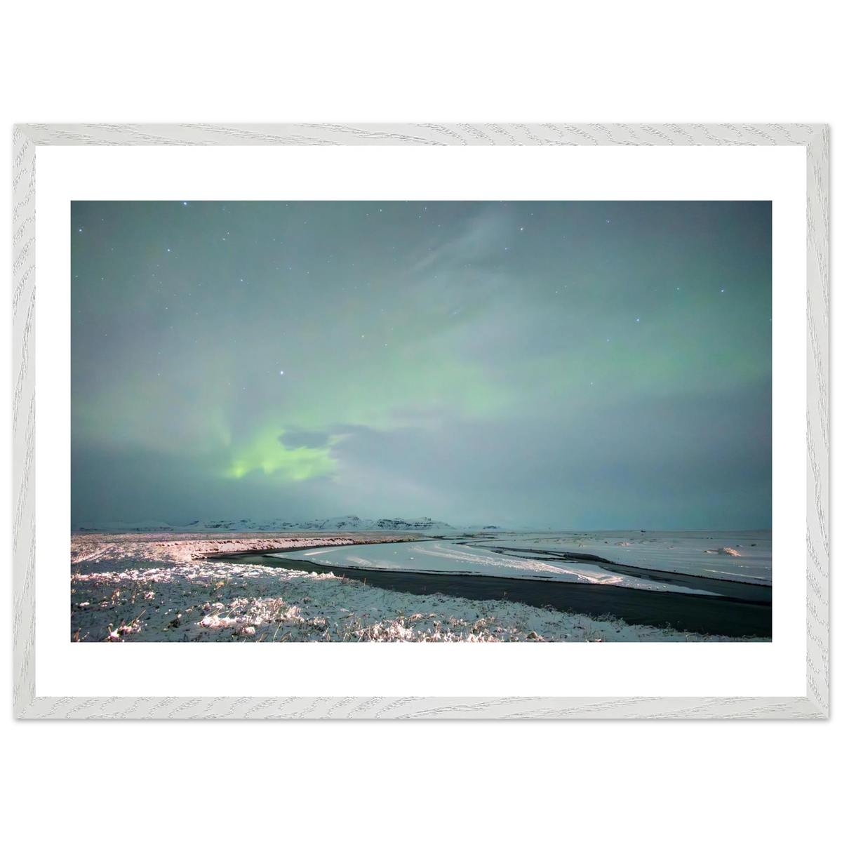 Iceland Northern Lights — Frozen Delta — framed or canvas wall art preview