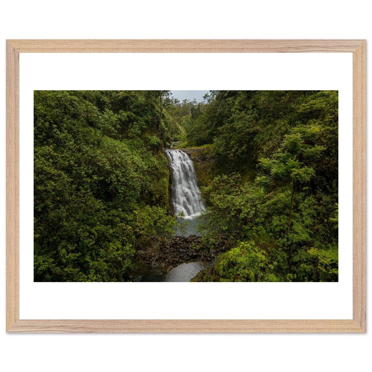 Tropical Falls — Emerald Cascade — framed or canvas wall art preview