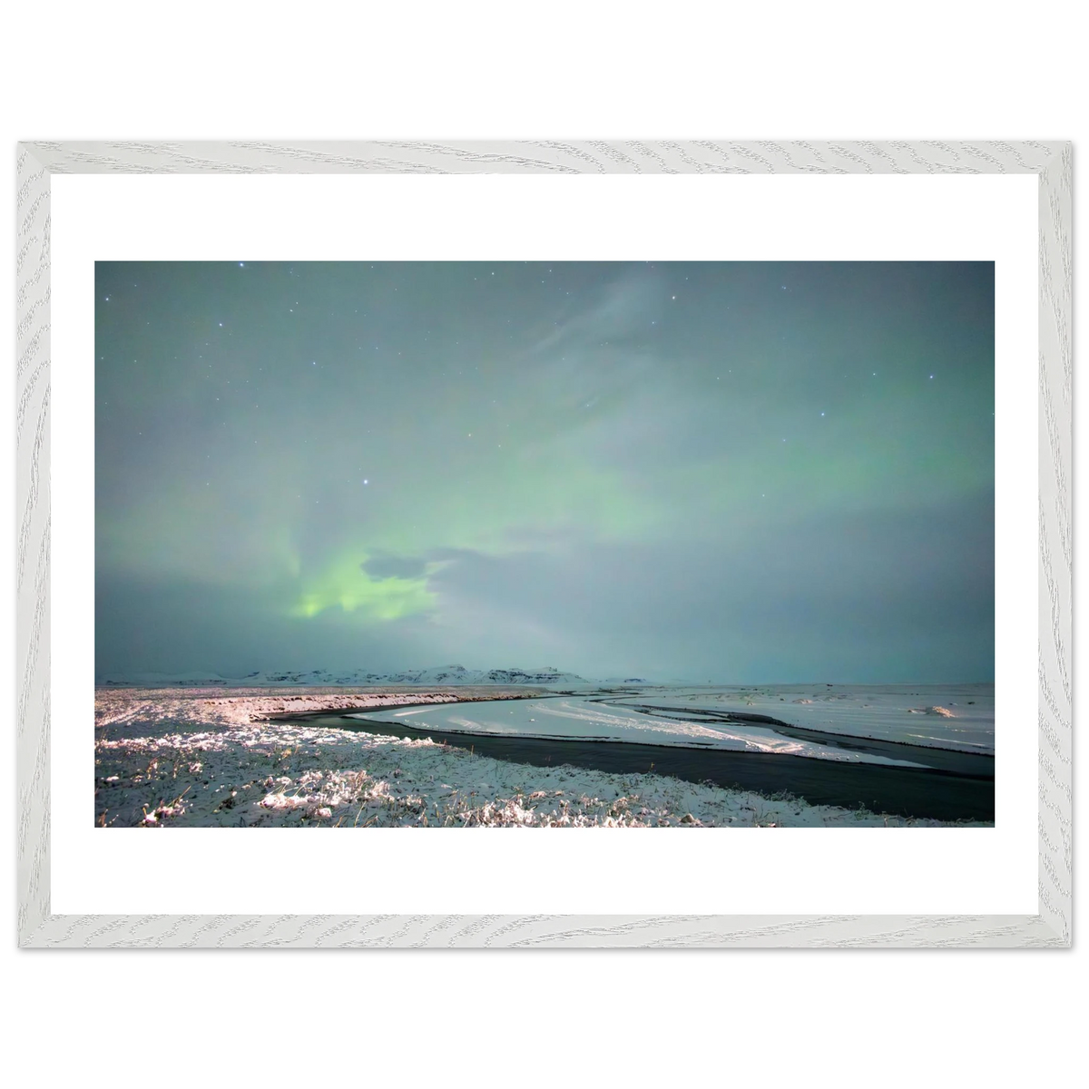 Iceland Northern Lights — Frozen Delta — framed or canvas wall art preview