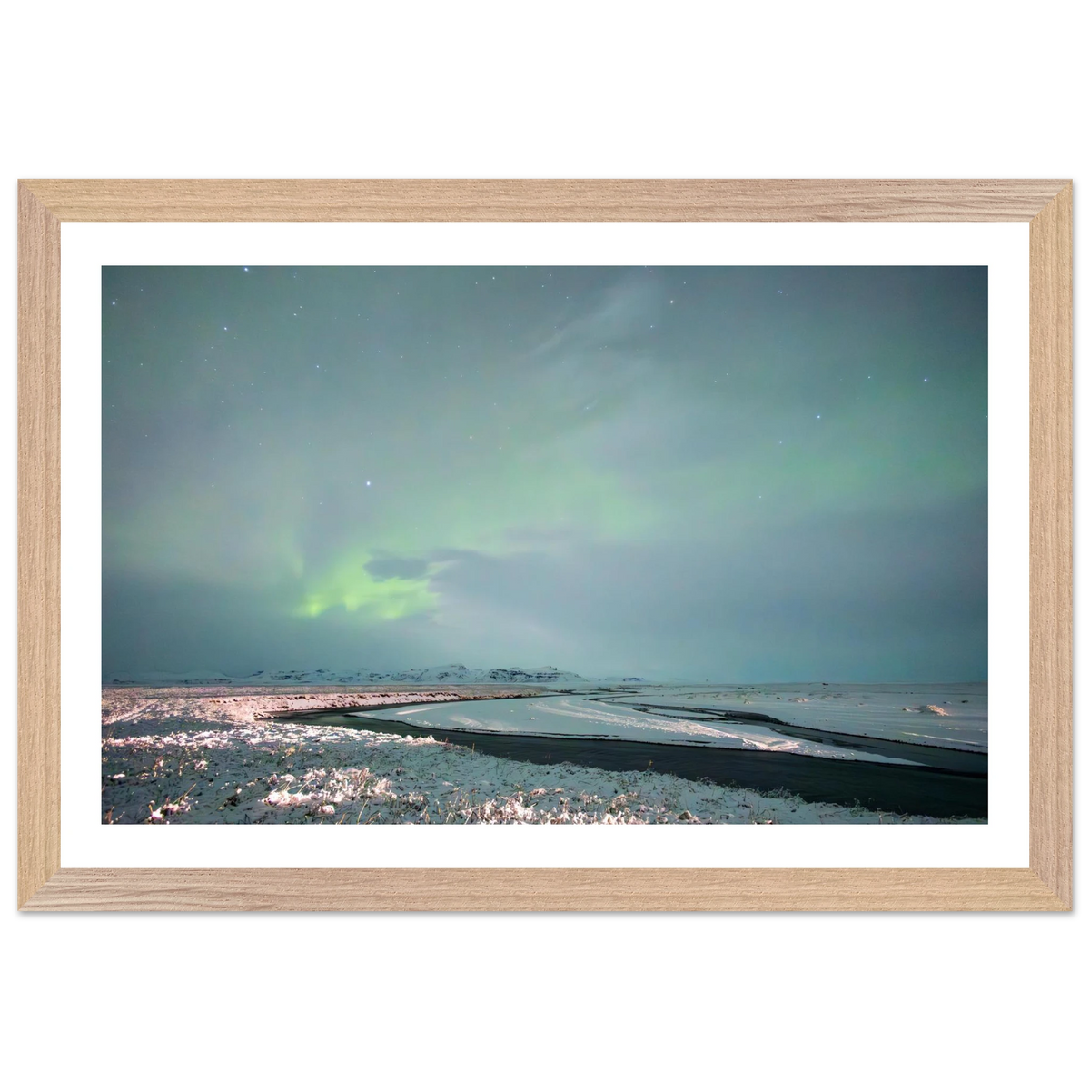 Iceland Northern Lights — Frozen Delta — framed or canvas wall art preview
