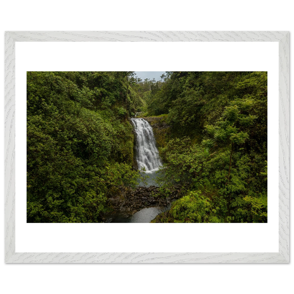 Tropical Falls — Emerald Cascade — framed or canvas wall art preview