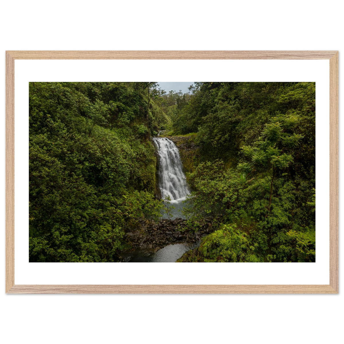 Tropical Falls — Emerald Cascade — framed or canvas wall art preview