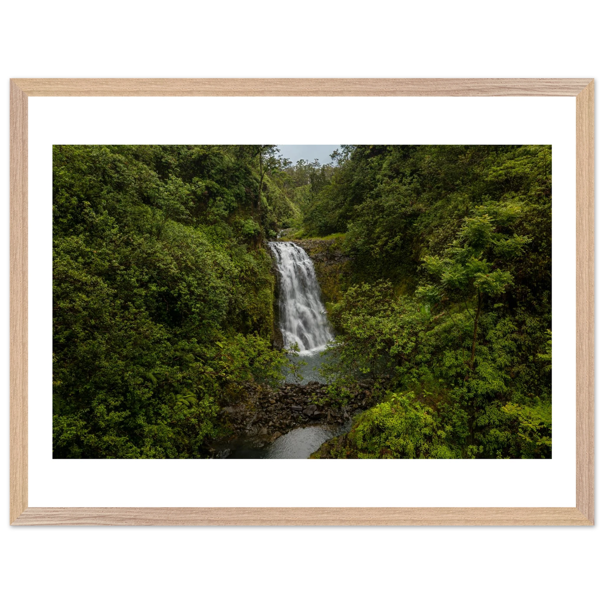 Tropical Falls — Emerald Cascade — framed or canvas wall art preview