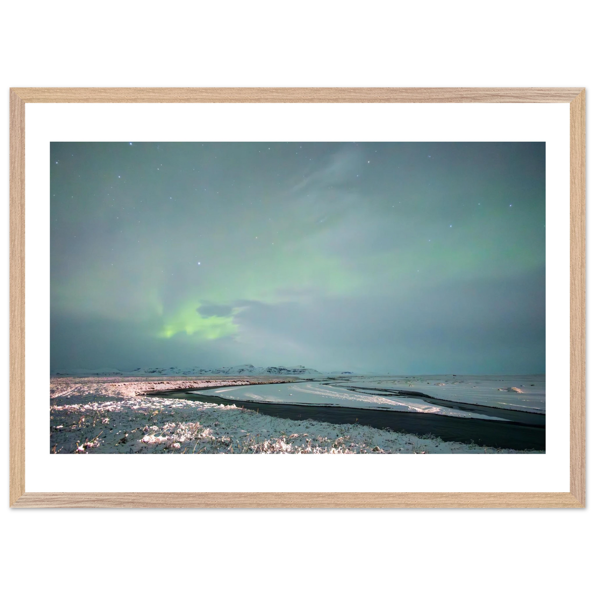 Iceland Northern Lights — Frozen Delta — framed or canvas wall art preview