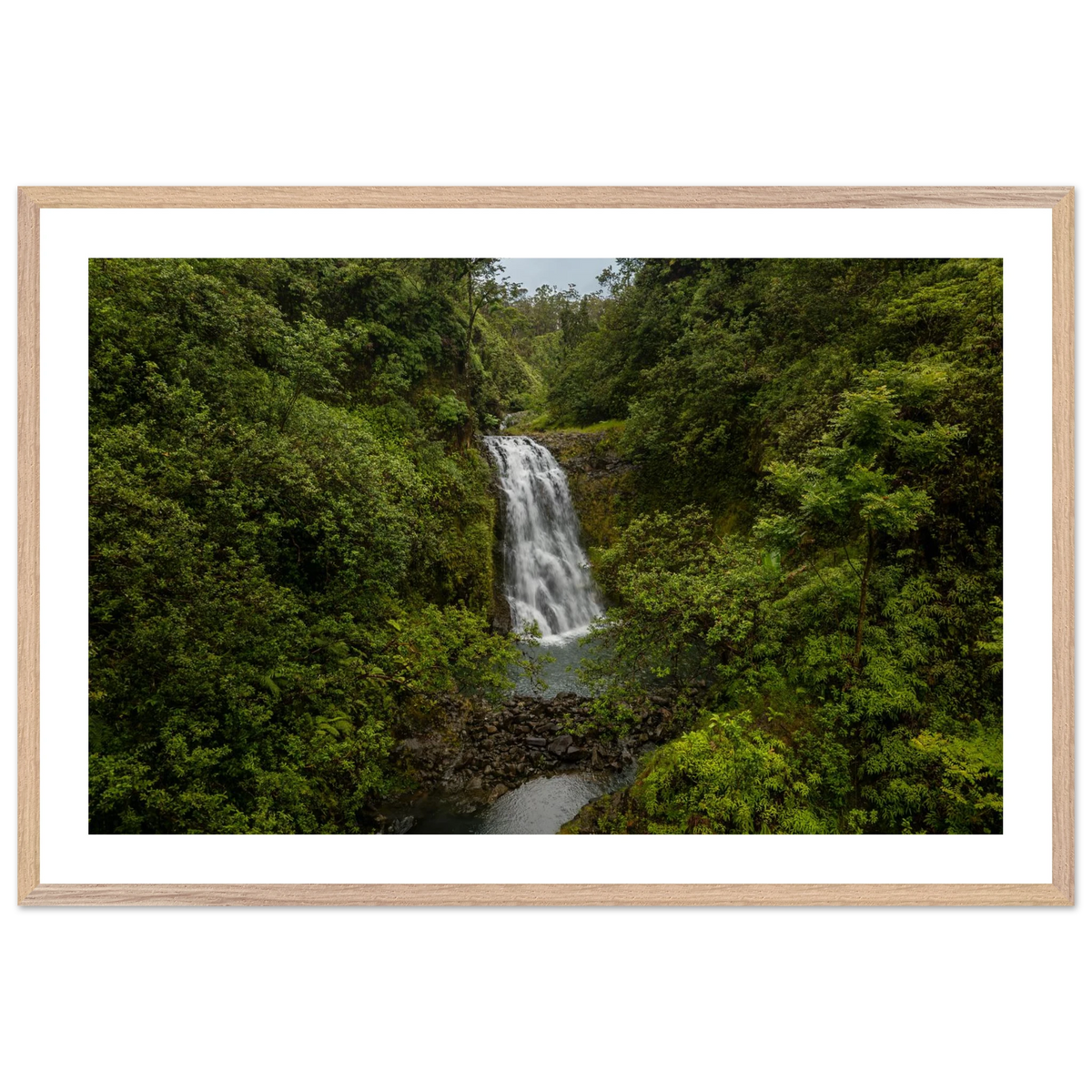 Tropical Falls — Emerald Cascade — framed or canvas wall art preview