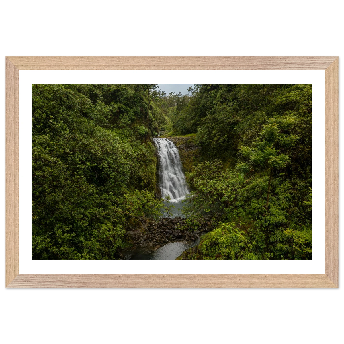 Tropical Falls — Emerald Cascade — framed or canvas wall art preview