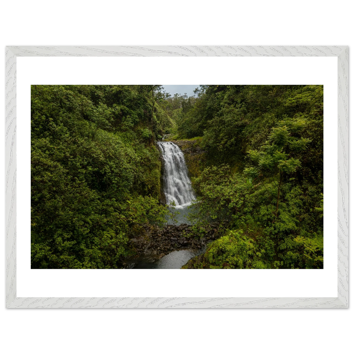 Tropical Falls — Emerald Cascade — framed or canvas wall art preview