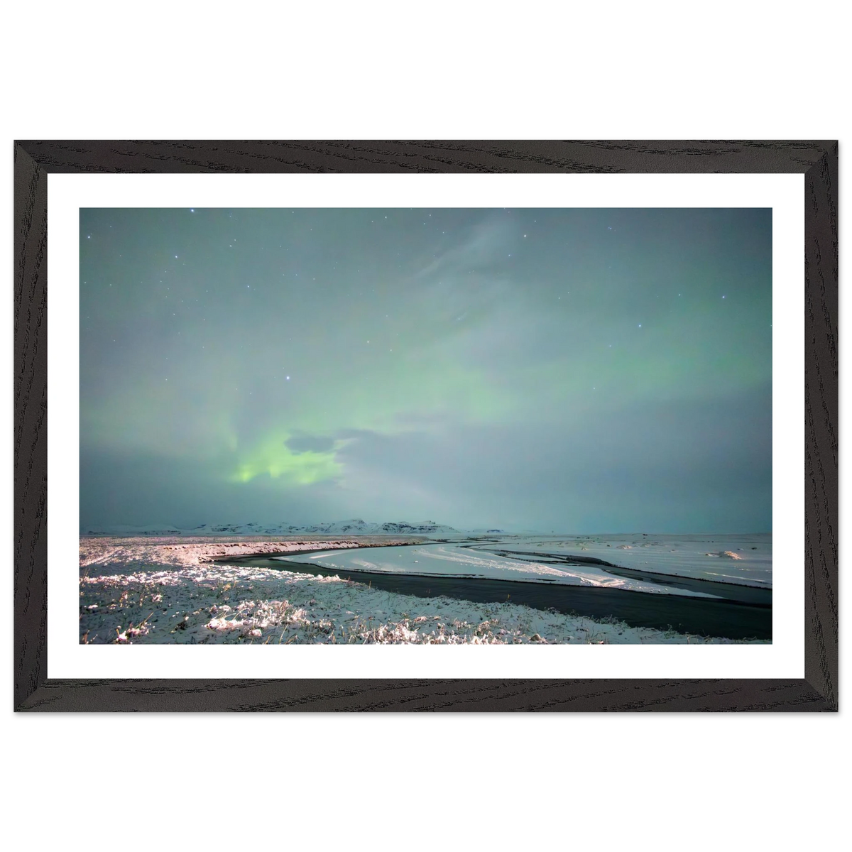 Iceland Northern Lights — Frozen Delta — framed or canvas wall art preview